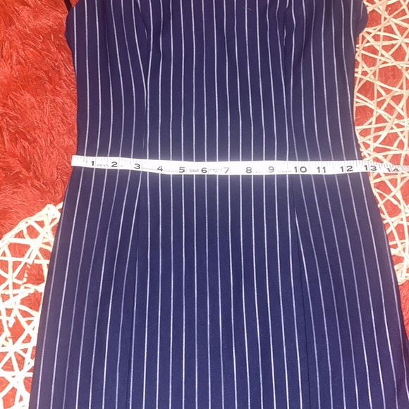 Forever 21 Navy Blue and Silver Vertical Striped Bodycon! Size L! - Picture 10 of 11